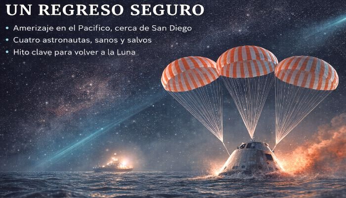 La misión Artemis II de la NASA regresa con éxito a la Tierra con sus astronautas